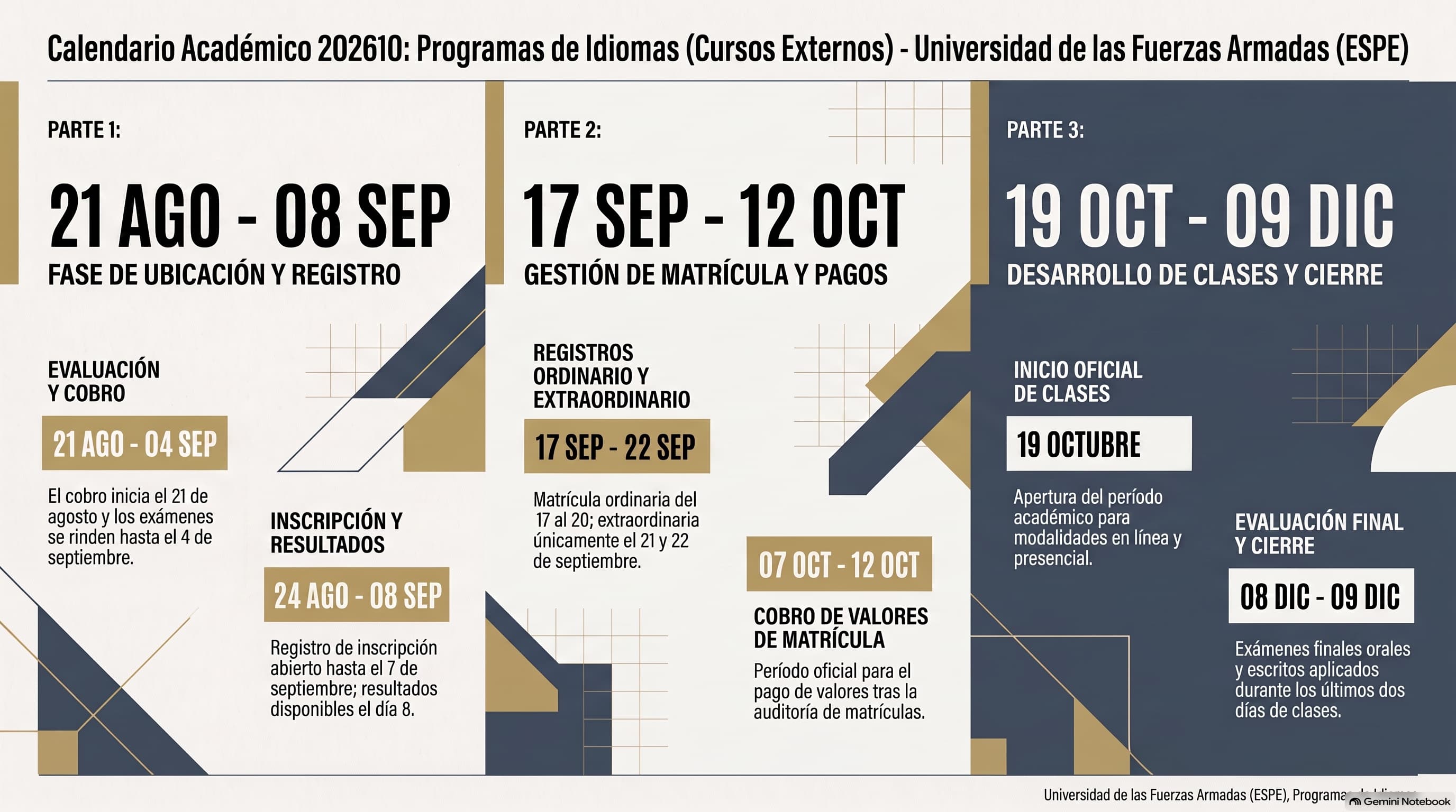 Calendario academico idiomas externos 202610